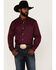 Image #1 - RANK 45® Men's Solid Basic Twill Logo Long Sleeve Button-Down Western Shirt, Purple, hi-res