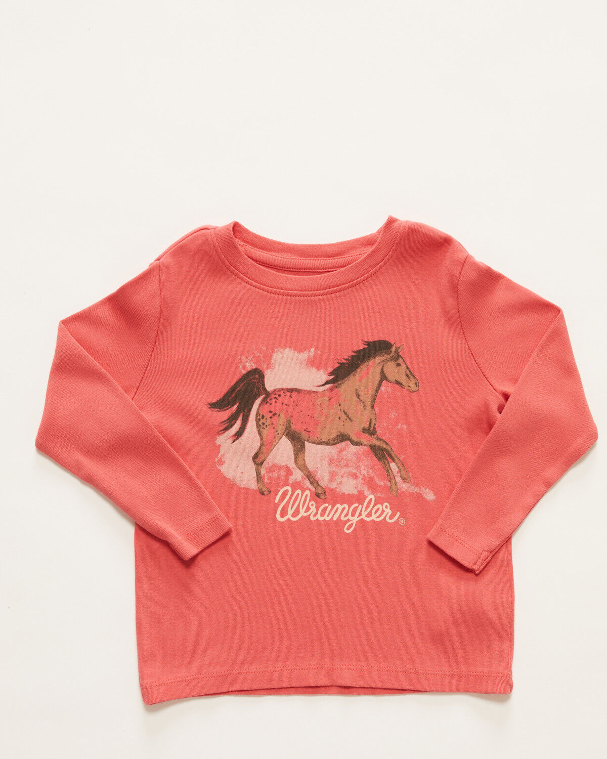 Image #1 - Wrangler Toddler Girls' Horse Long Sleeve Graphic Shirt, Pink, hi-res