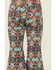 Image #4 - Rock & Roll Denim Girls' Geo Print Stretch Bell Bottom Jeans , Tan, hi-res