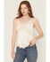 Image #1 - Miss Me Women's Lace Trim Corset Cami, Cream, hi-res