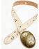 Image #2 - Shyanne Women's Nellie Tooled Cutout Oval Buckle Belt , Cream, hi-res