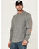 Image #1 - Hawx Men's Logo Long Sleeve Knit Work T-Shirt , Heather Grey, hi-res