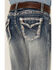 Image #3 - Grace In LA Girls' Medium Wash Border Pocket Bootcut Jeans, Blue, hi-res