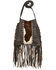 Image #1 - American West Women's Hair-On Fringe Crossbody Messenger , Chocolate, hi-res