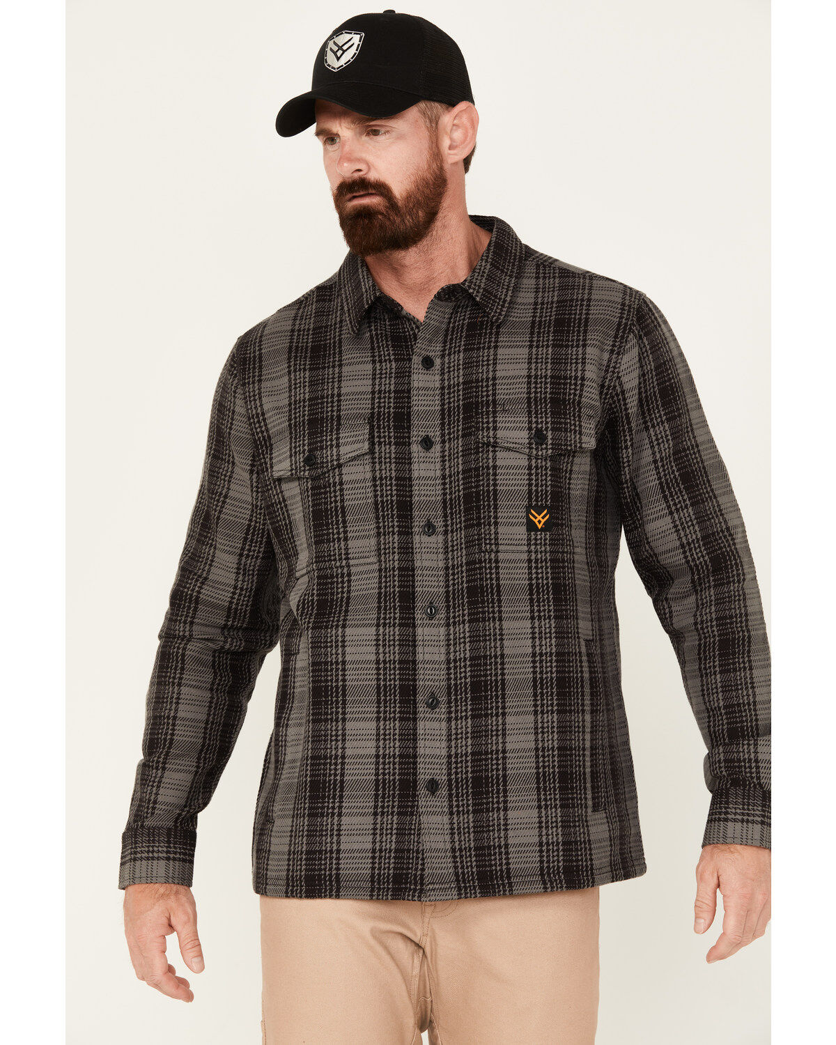 Image #1 - Hawx Men's Brawny Flannel Work Shirt, Black, hi-res
