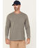 Image #1 - Lucky Brand Workwear Men's Textured Knit Long Sleeve Pocket Tee, Heather Grey, hi-res