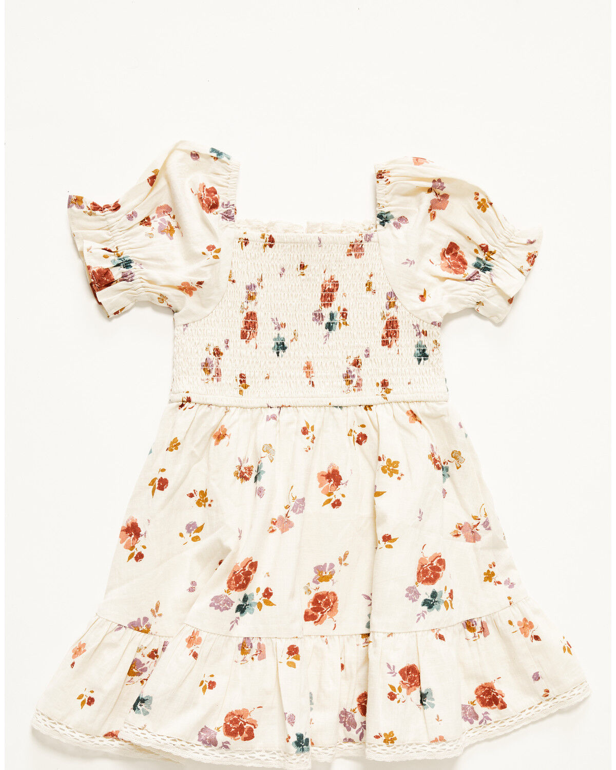 Image #3 - Shyanne Toddler Girls' Floral Print Short Sleeve Dress, Oatmeal, hi-res