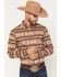 Image #1 - RANK 45&reg; Men's Mountain Shadow Southwestern Print Long Sleeve Button-Down Stretch Western Shirt, Tan, hi-res