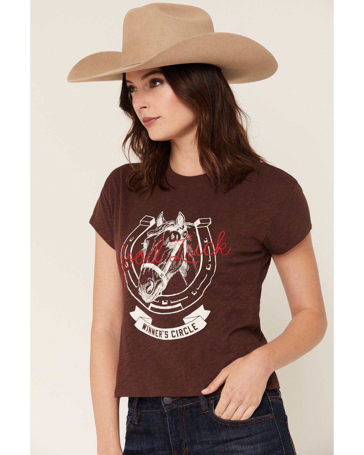 Image #2 - White Crow Women's Good Luck Short Sleeve Graphic Tee, Brown, hi-res