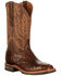 Image #1 - Lucchese Men's Rowdy Exotic Full-Quill Ostrich Western Boots - Square Toe, Chocolate, hi-res