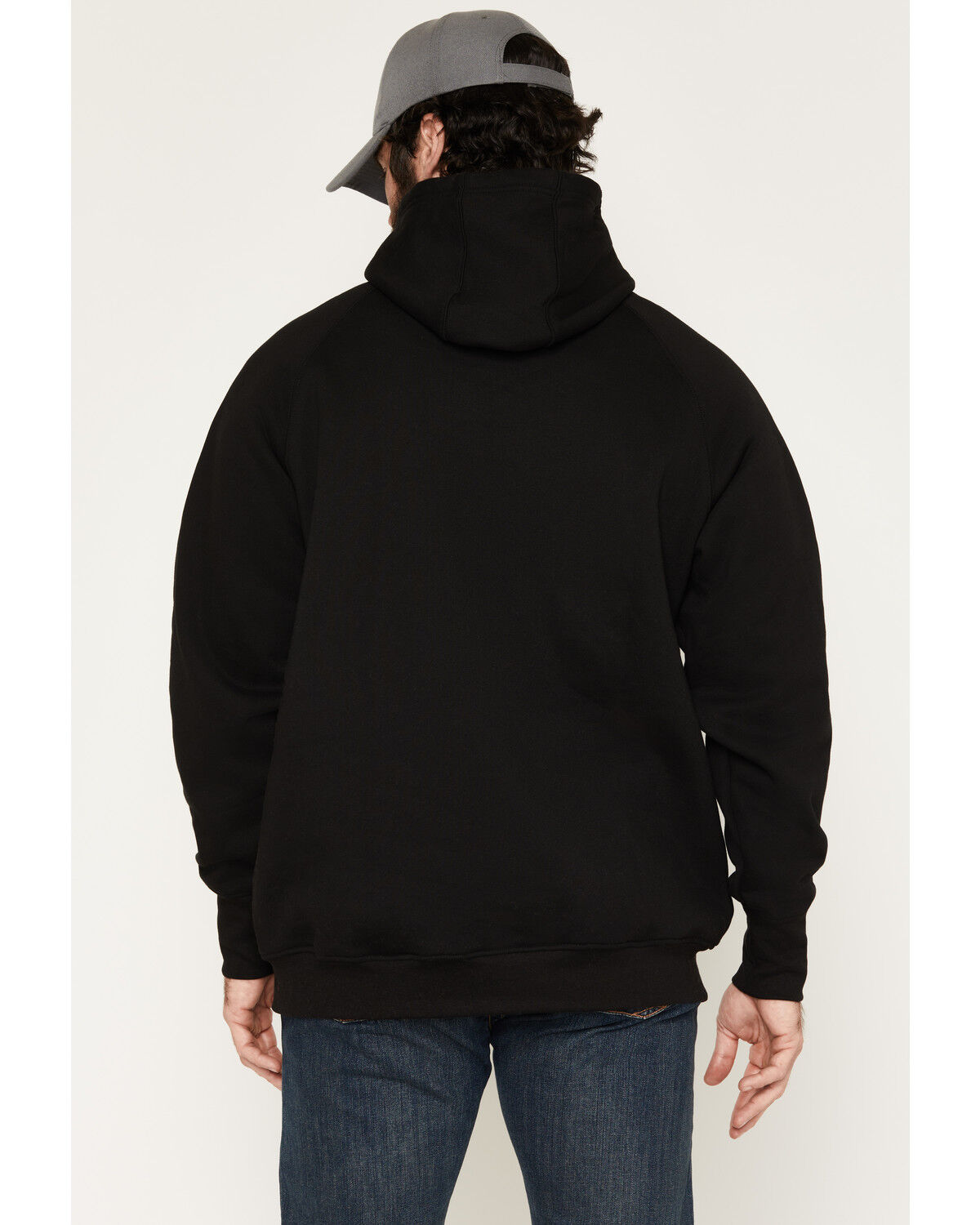 Image #4 - Forge Workwear Men's FR Solid Work Hooded Sweatshirt, Black, hi-res