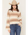 Image #1 - Shyanne Women's Webster Striped Turtleneck Bell Sleeve Sweater, Khaki, hi-res