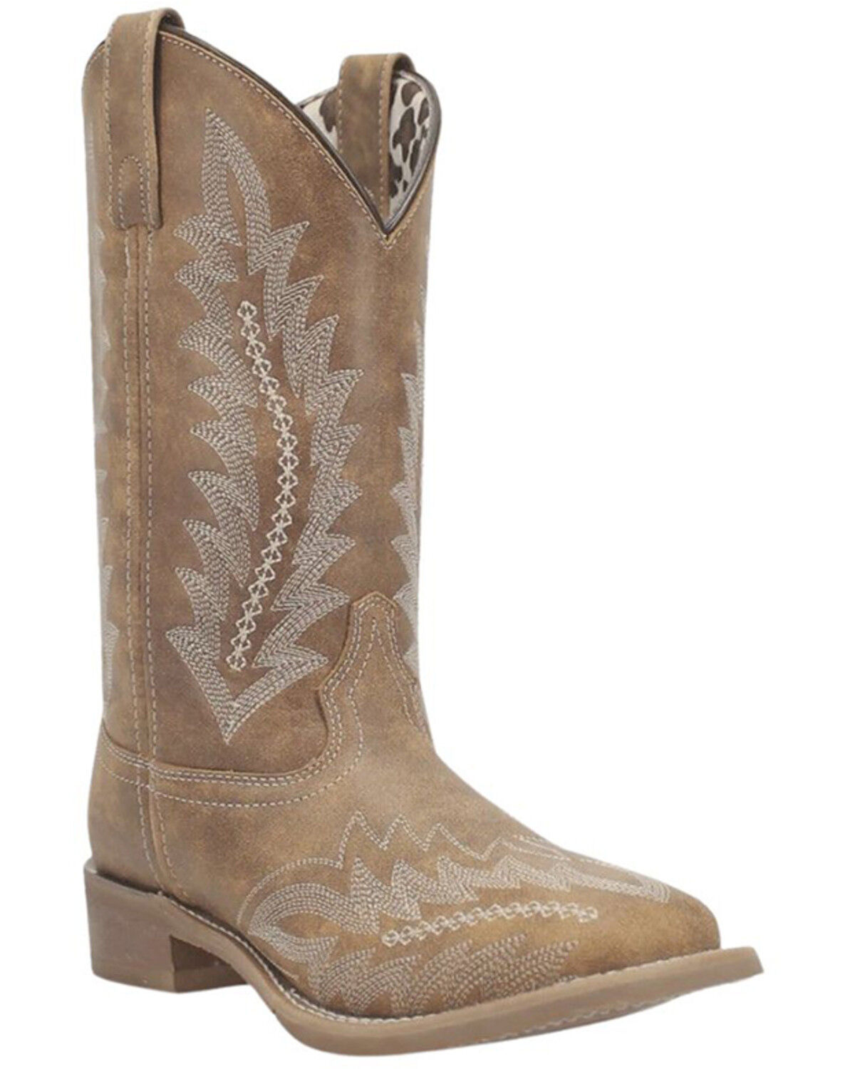 Laredo Women's Cheyenne Western Boots - Broad Square Toe, Tan, hi-res