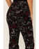 Image #4 - Idyllwind Women's Floral Print High Rise Flare Corduroy Jeans, Black, hi-res
