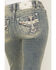Image #2 - Miss Me Women's Dark Wash Mid Rise Winged Pocket 32" Bootcut Stretch Denim Jeans, Dark Wash, hi-res