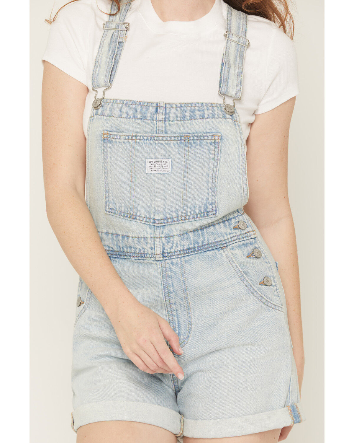 Image #3 - Levi's Women's Abraded Art Light Wash Denim Shortalls, Light Wash, hi-res