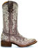 Image #2 - Corral Kids' Embroidered Square Toe Western Boots, Brown, hi-res