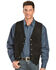 Image #1 - Scully Men's Lambskin  Calf Suede Snap Front Vest, Black, hi-res