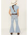 Image #3 - Shyanne Little Girls' Destructed Knee Flare Jeans , Light Wash, hi-res