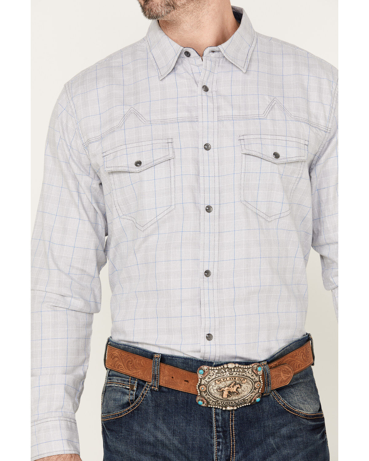 Image #3 - Moonshine Spirit&reg; Men's Classy Malange Print Long Sleeve Snap Western Shirt, Grey, hi-res