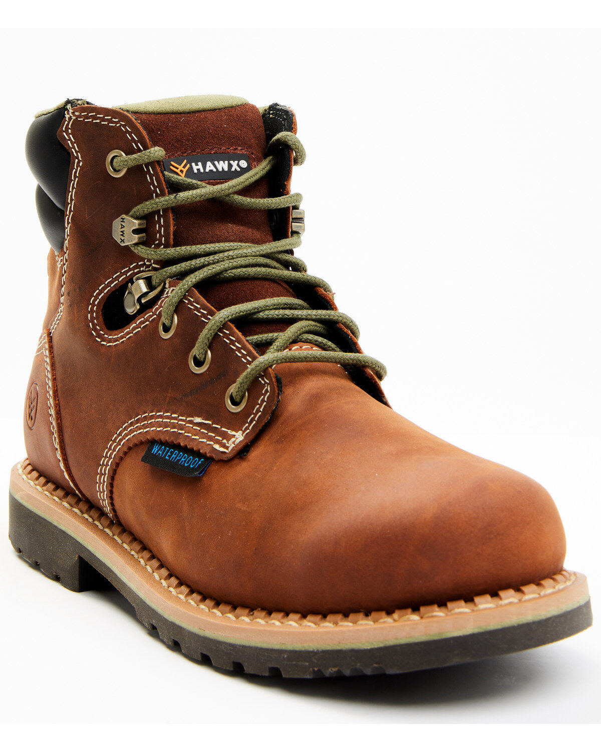Hawx Women's Platoon Lace-Up Waterproof Work Boots - Soft Toe, Brown, hi-res