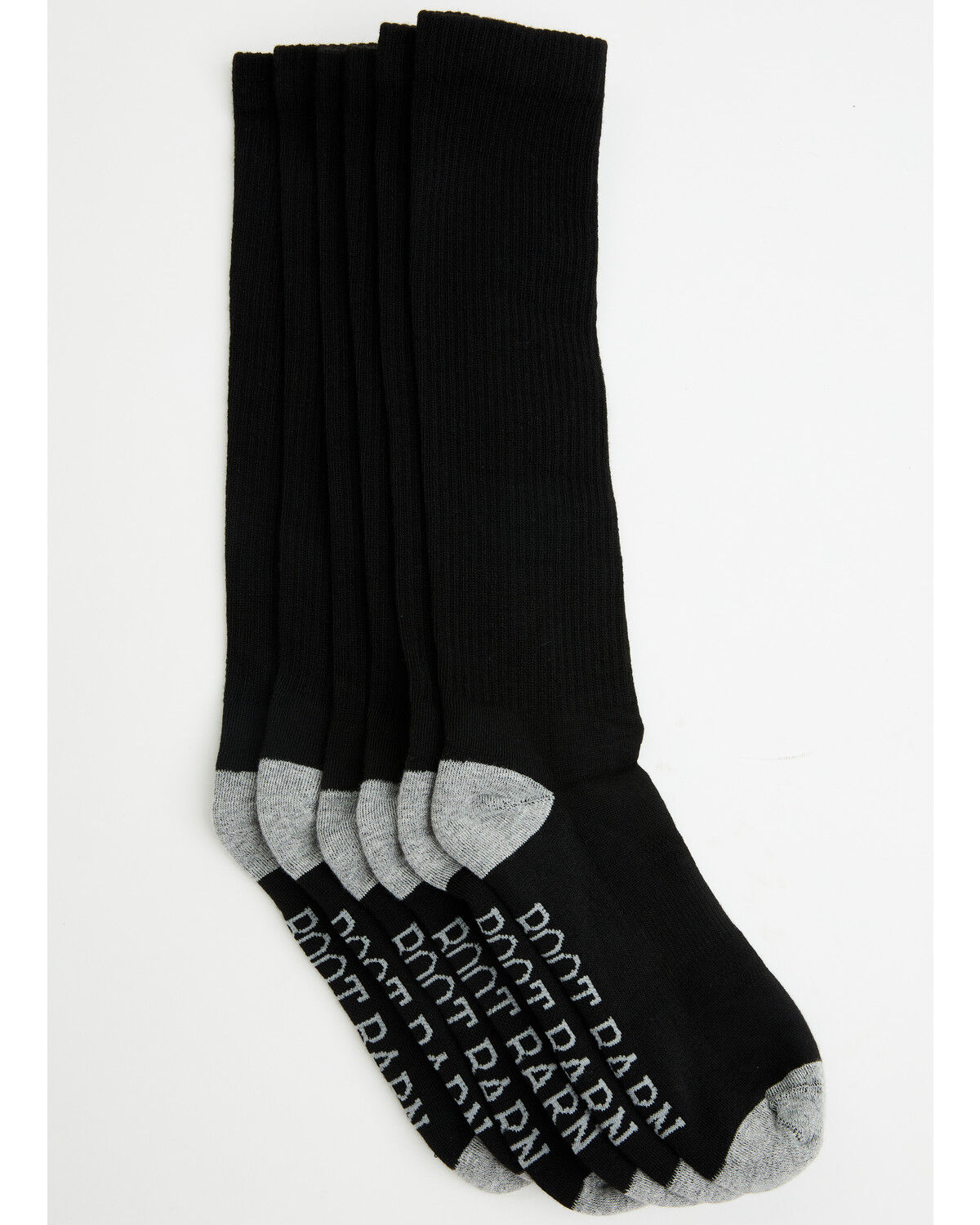 Boot Barn Women's Basic Over The Calf Sock Pack - 3 Pack, Black, hi-res