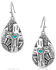 Image #1 - Montana Silversmiths Women's Blooming Cross Opal Teardrop Earrings, Silver, hi-res