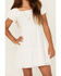 Image #3 - Trixxi Girls' Puff Sleeve Bow Tied Dress, White, hi-res