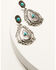 Image #1 - Shyanne Women's Frontier Antique Teardrop Turquoise Earrings , Silver, hi-res