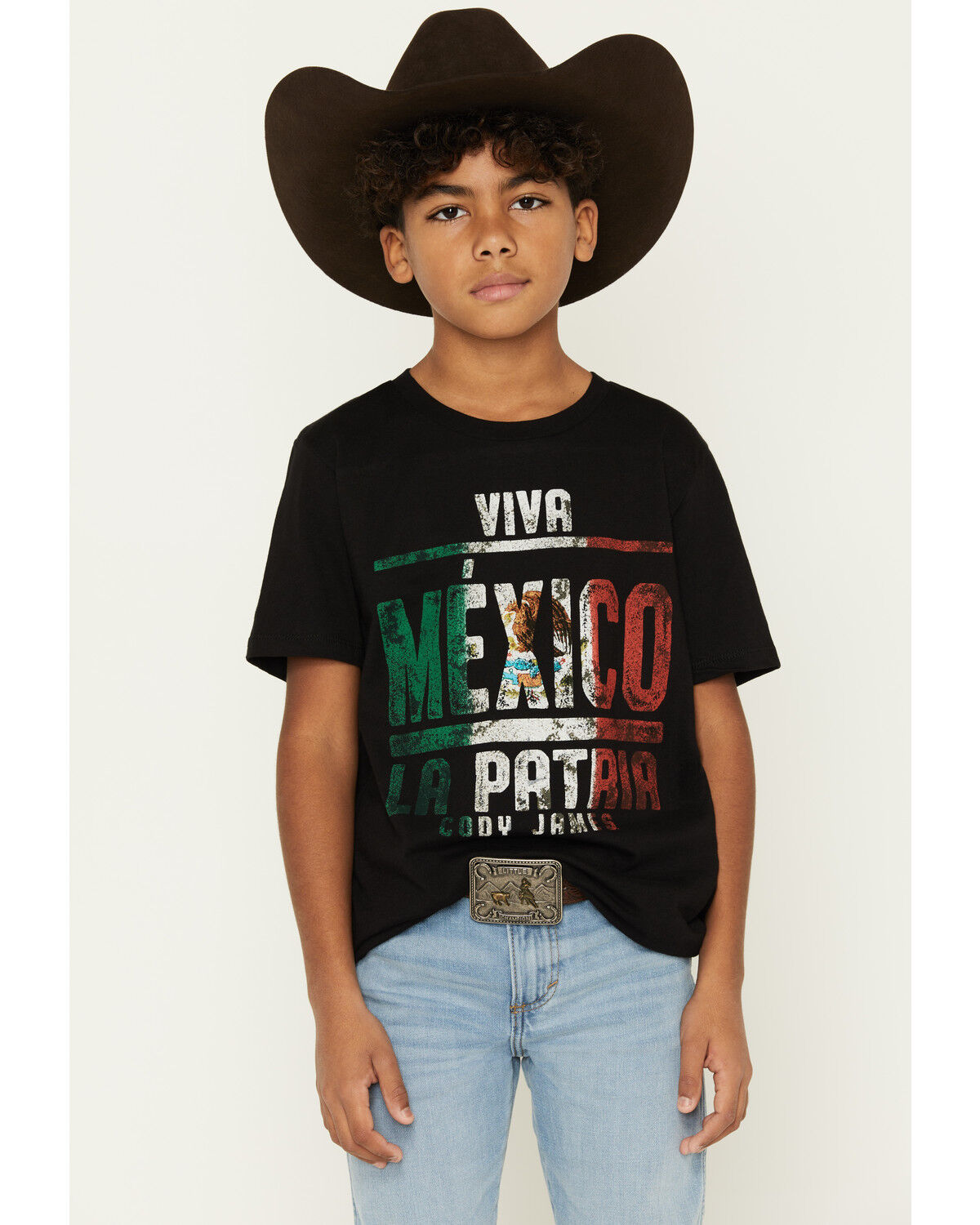 Image #1 - Cody James Boys' Viva Mexico Short Sleeve Graphic T-Shirt, Black, hi-res