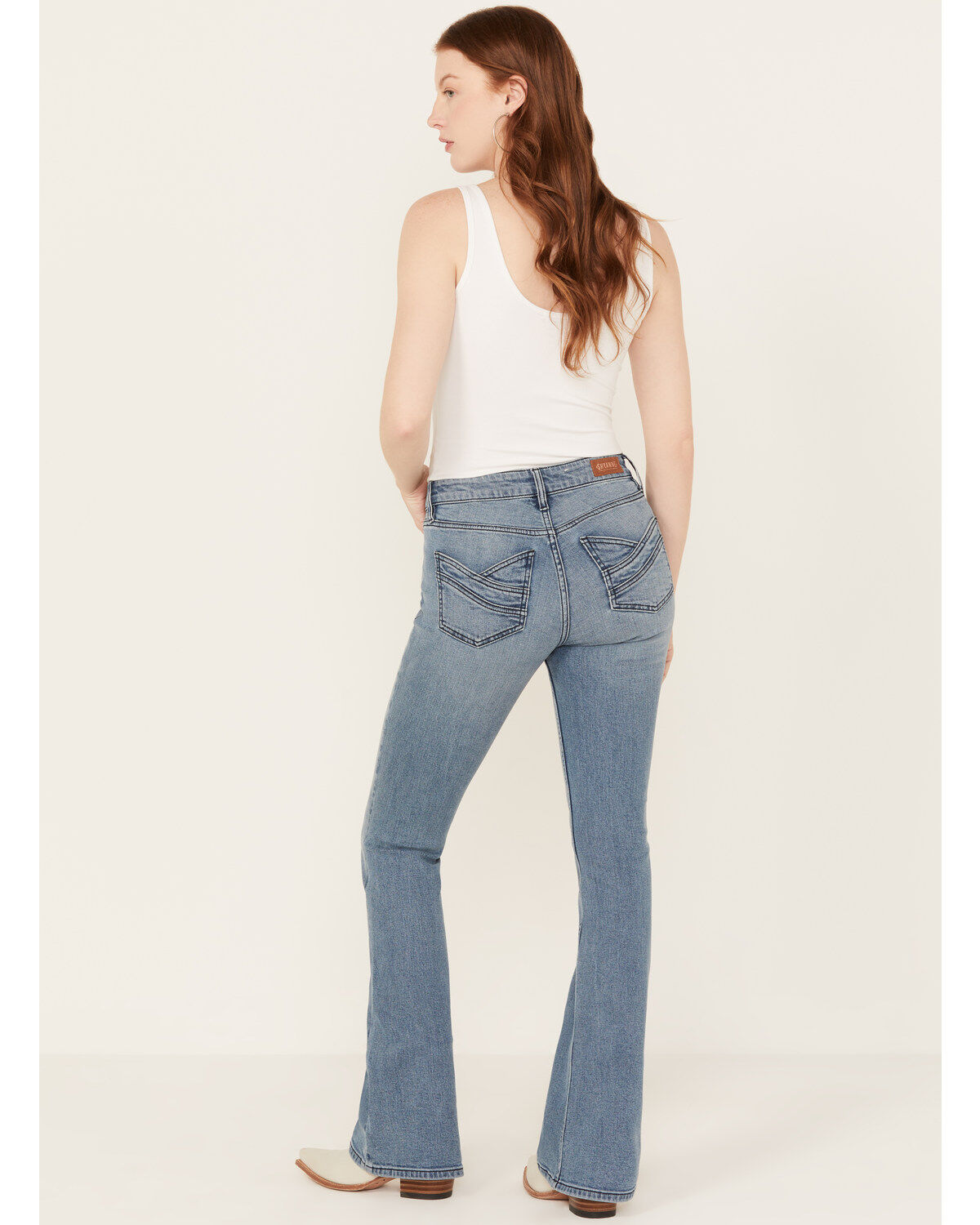 Image #1 - Shyanne Women's Aviza Medium Wash Mid Rise Bootcut Jeans, Dark Wash, hi-res