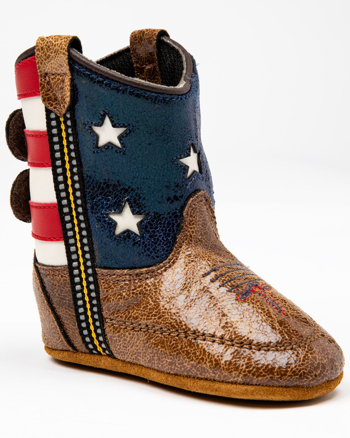 Boot Barn Infant Boys' Flag Poppet Western Boots - Round Toe, Red/white/blue, hi-res