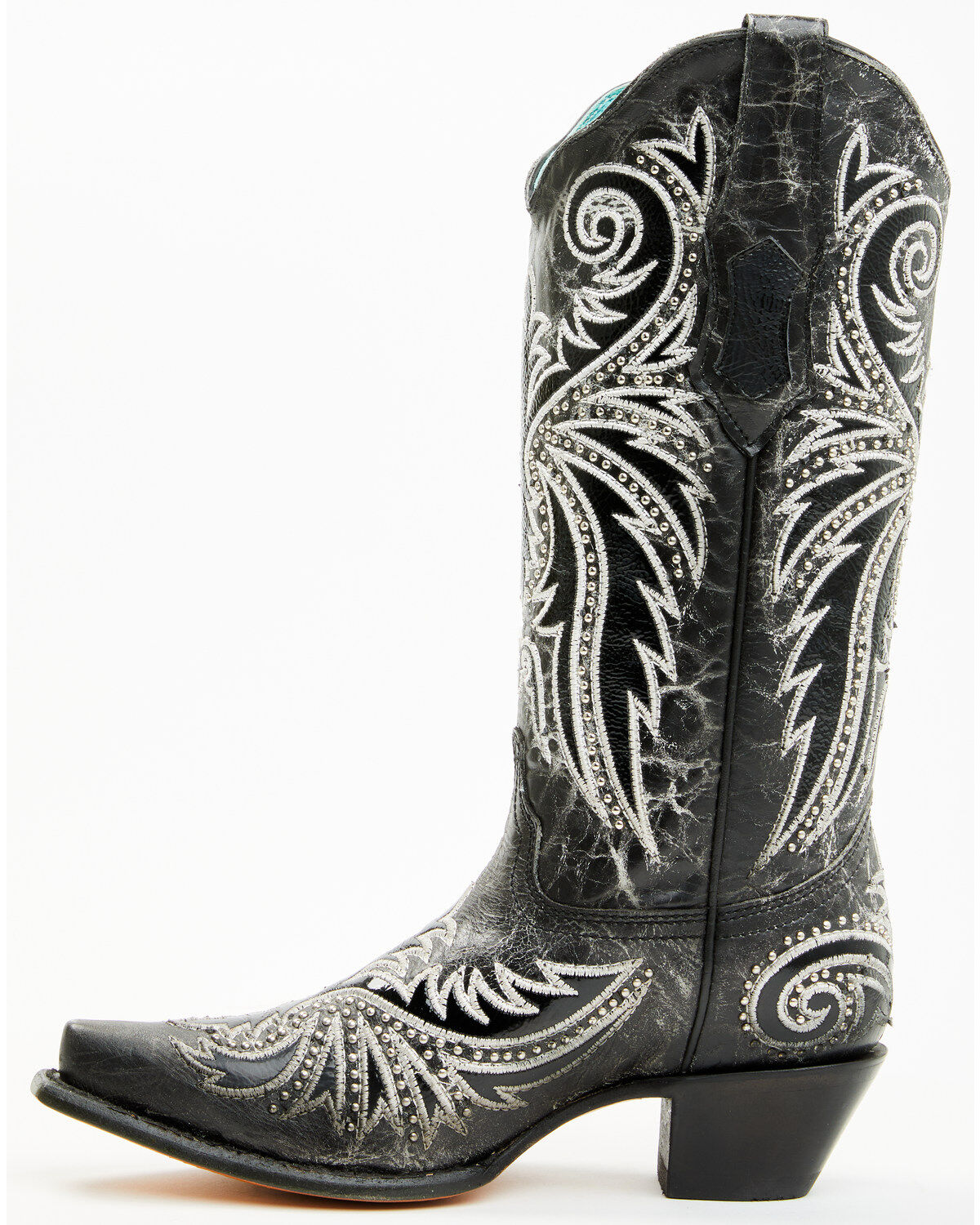 Image #3 - Corral Women's Studded Western Boots - Snip Toe, Black, hi-res