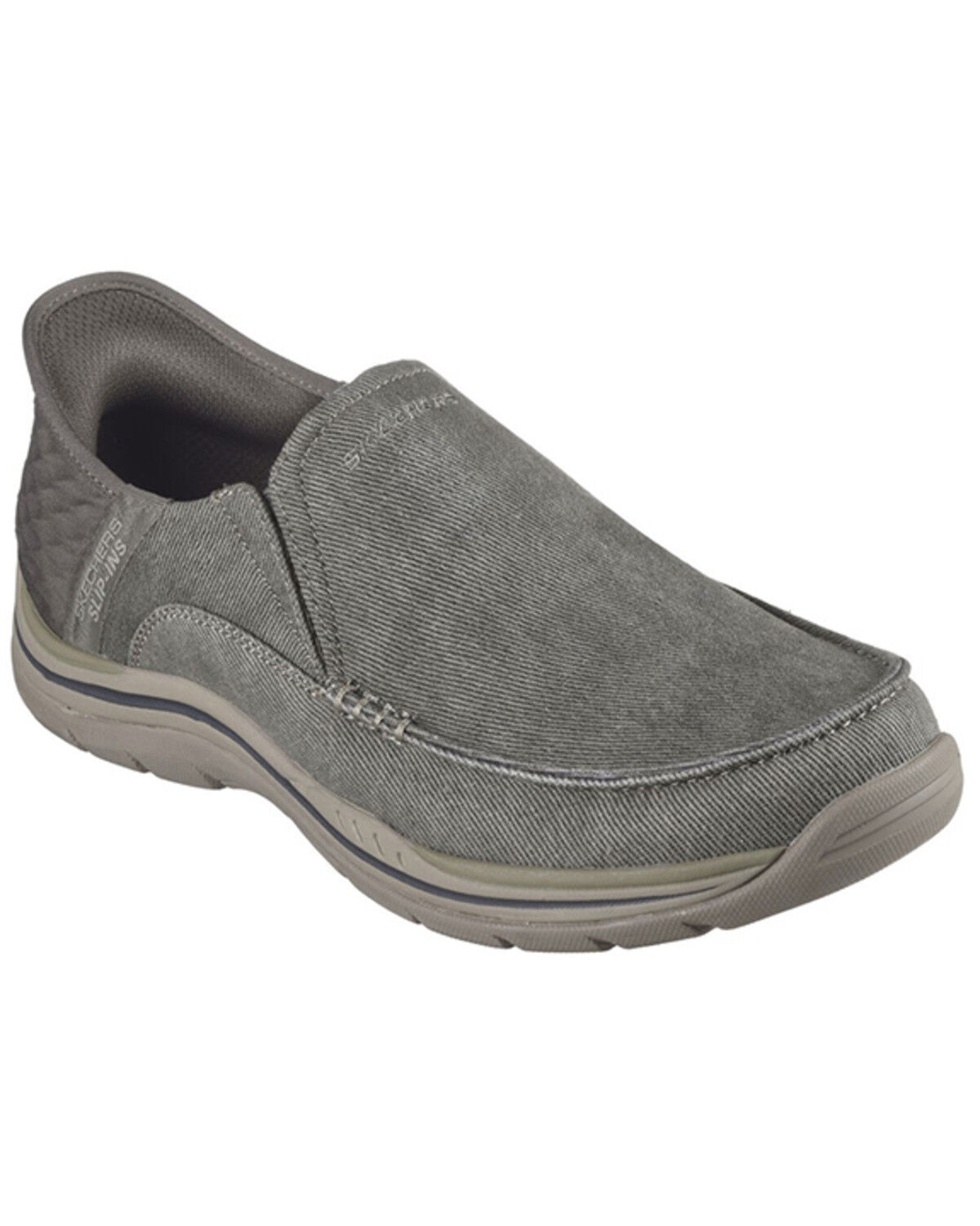 Skechers Men's Cayson Slip-Ins Relaxed Fit Casual Shoes - Moc Toe, Khaki, hi-res