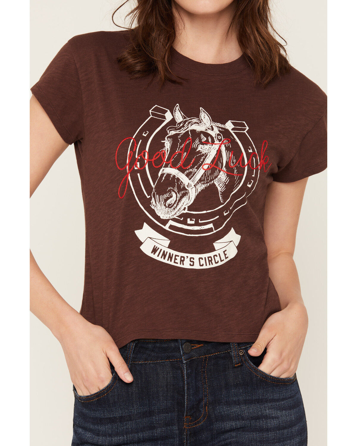 Image #3 - White Crow Women's Good Luck Short Sleeve Graphic Tee, Brown, hi-res