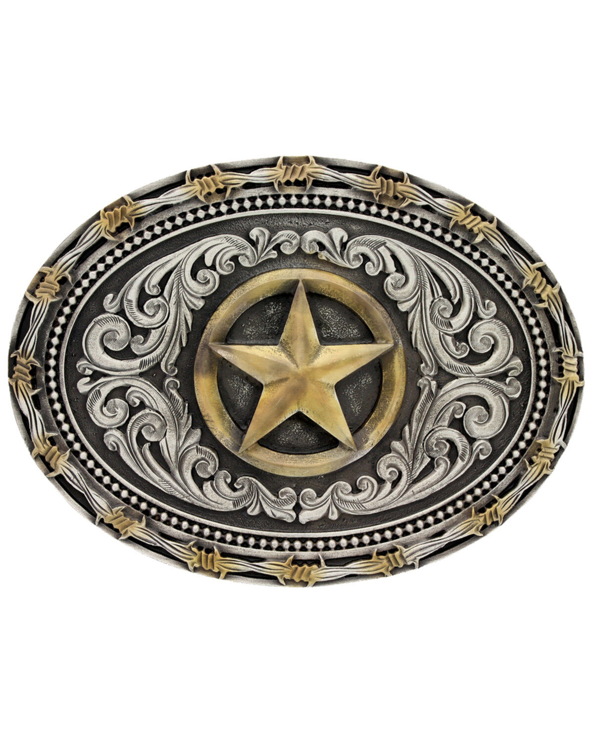 Montana Silversmiths Men's Lone Star Attitude Buckle, Multi, hi-res
