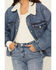 Image #3 - Levi's Women's Medium Wash Sherpa Lined Trucker Denim Jacket, Blue, hi-res