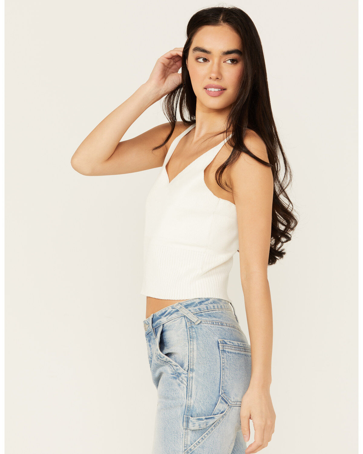 Image #2 - Cleo + Wolf Women's Abbie Sweater Tank, Cream, hi-res