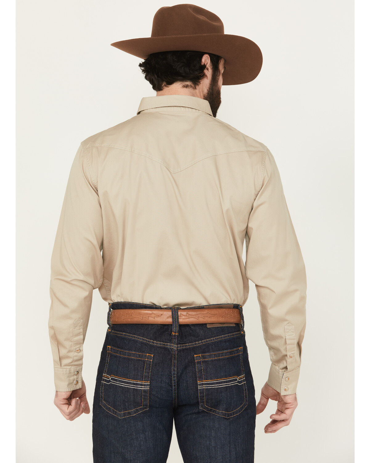 Image #4 - Cody James Men's Threadstone Solid Long Sleeve Snap Western Shirt - Tall, Tan, hi-res