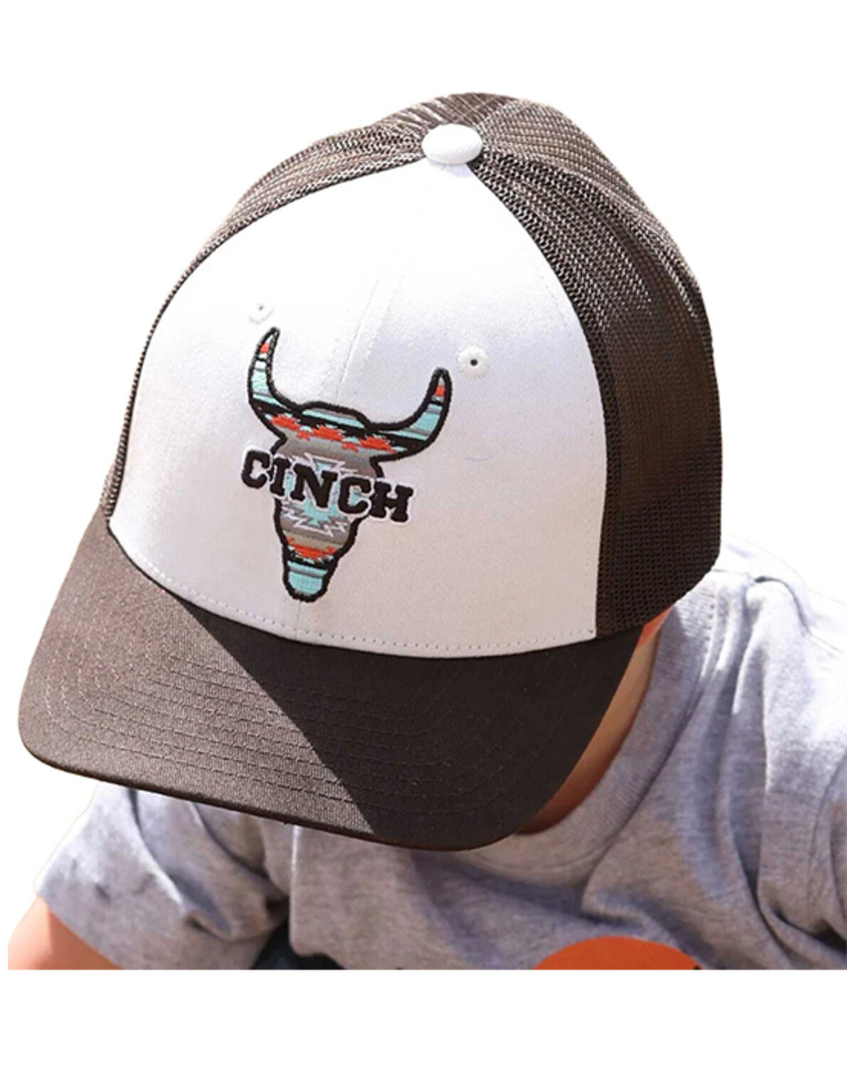 Cinch Boys' Logo Patch Ball Cap, Brown, hi-res