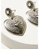 Image #2 - Shyanne Women's Heart Statement Earrings, Silver, hi-res