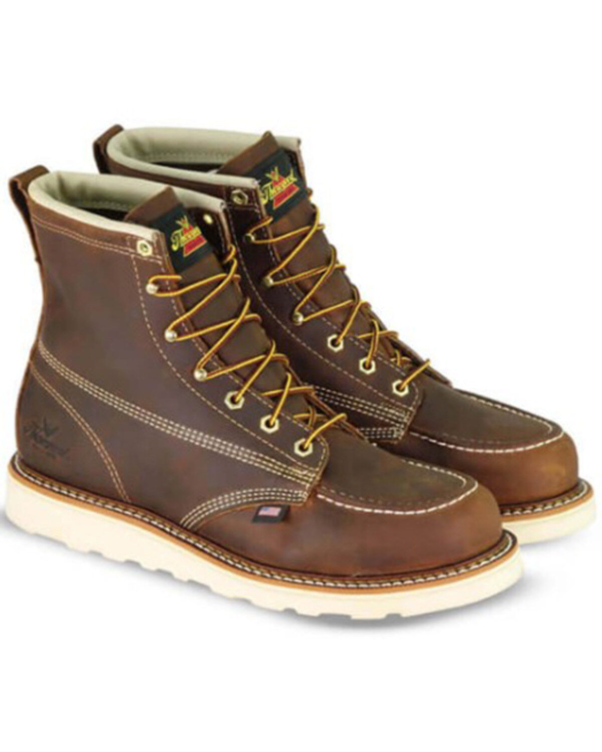Thorogood Men's 6" American Heritage MAXWear Wedge&trade; Moc Work Boots - Steel Toe, Brown, hi-res