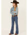 Image #1 - Wrangler Girls' Medium Wash Flare Denim Jeans, Blue, hi-res