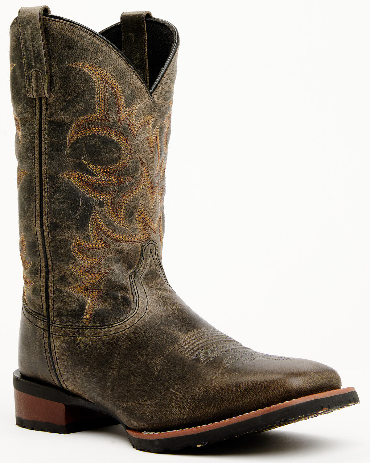 Image #1 - Laredo Men's 11" Performance Western Boots - Broad Square Toe, Grey, hi-res