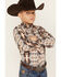 Image #2 - Rock & Roll Denim Boys' Southwestern Stripe Print Long Sleeve Snap Stretch Western Shirt, Chocolate, hi-res