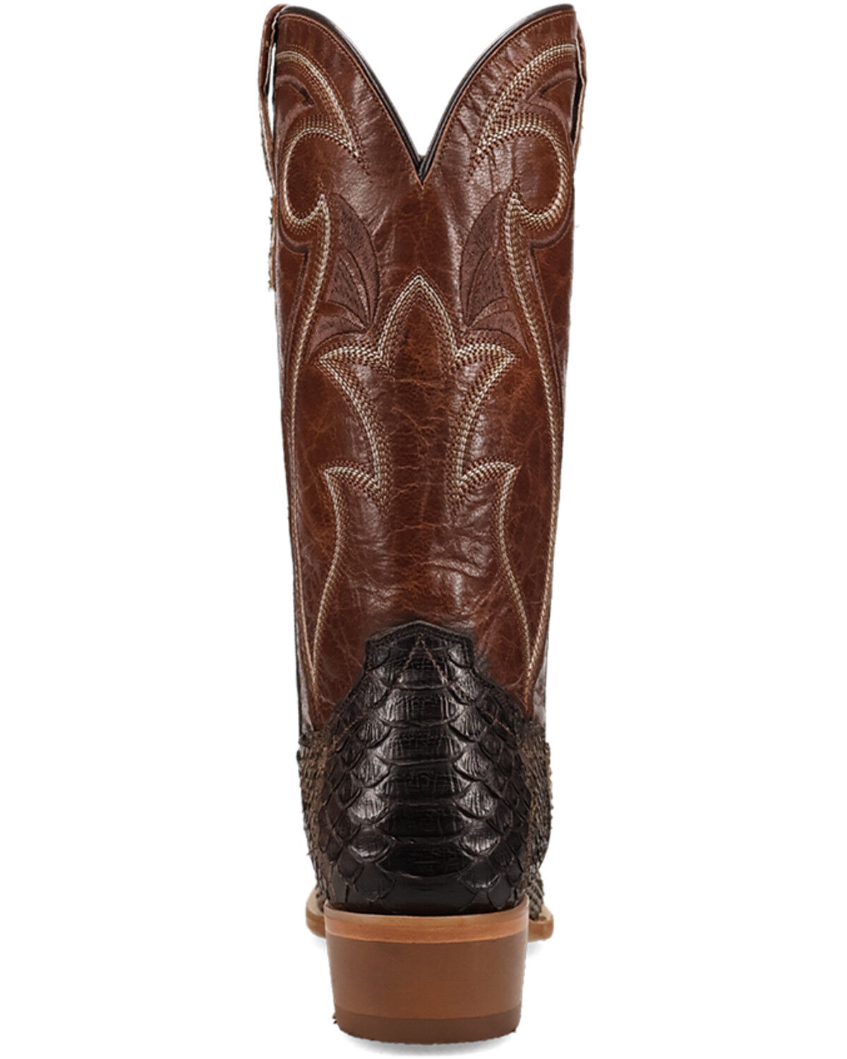 Image #5 - Dan Post Men's Bay Apache Exotic Python Western Boots - Round Toe, Brown, hi-res