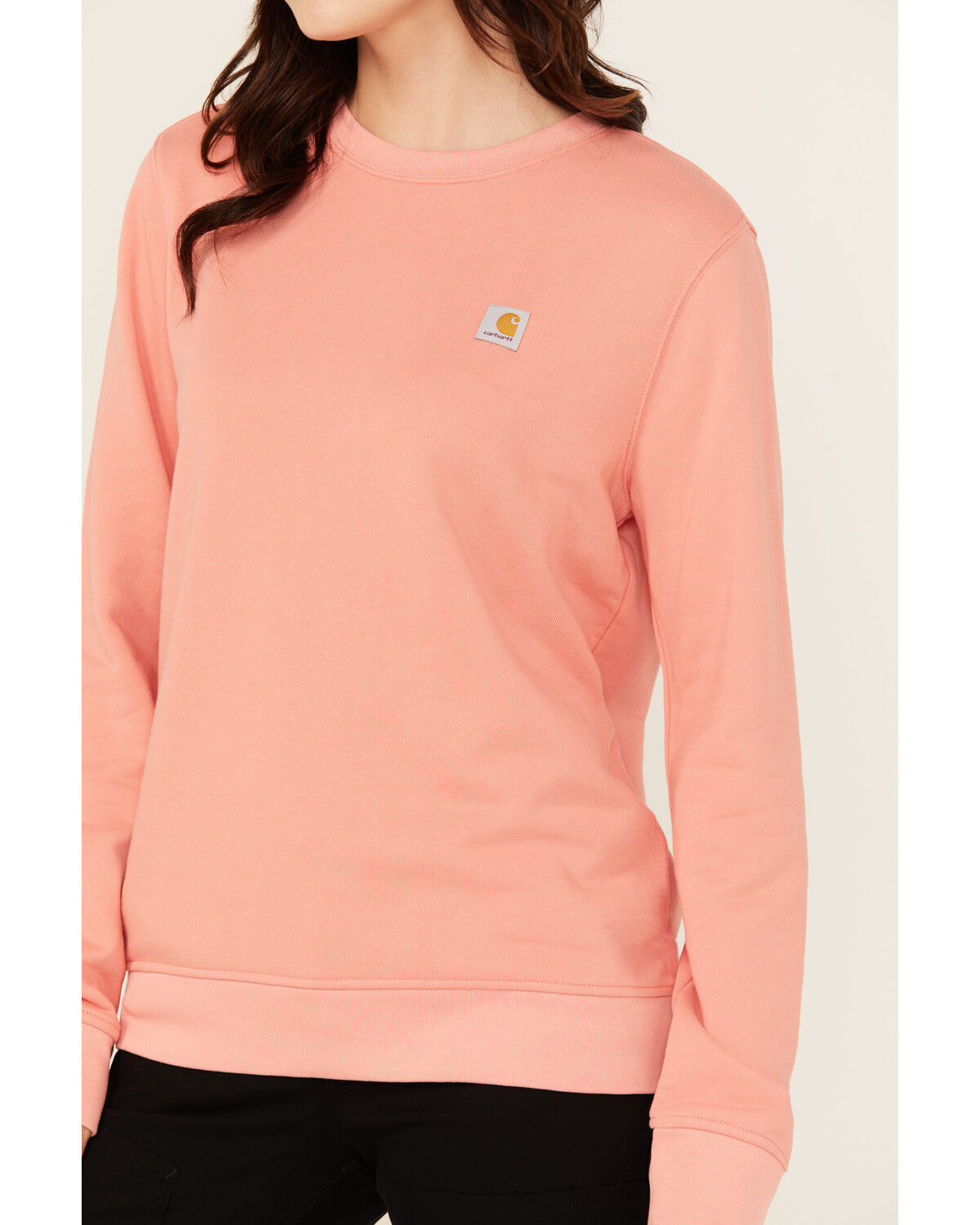Image #3 - Carhartt Women's Tencel&trade; Fiber Series Relaxed Fit Sweatshirt, Coral, hi-res