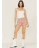 Image #1 - Wrangler Women's High Rise Denim Festival Shorts, Rose, hi-res