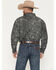 Image #4 - Cowboy Hardware Men's Tooled Floral Print Long Sleeve Snap Stretch Western Shirt, Charcoal, hi-res