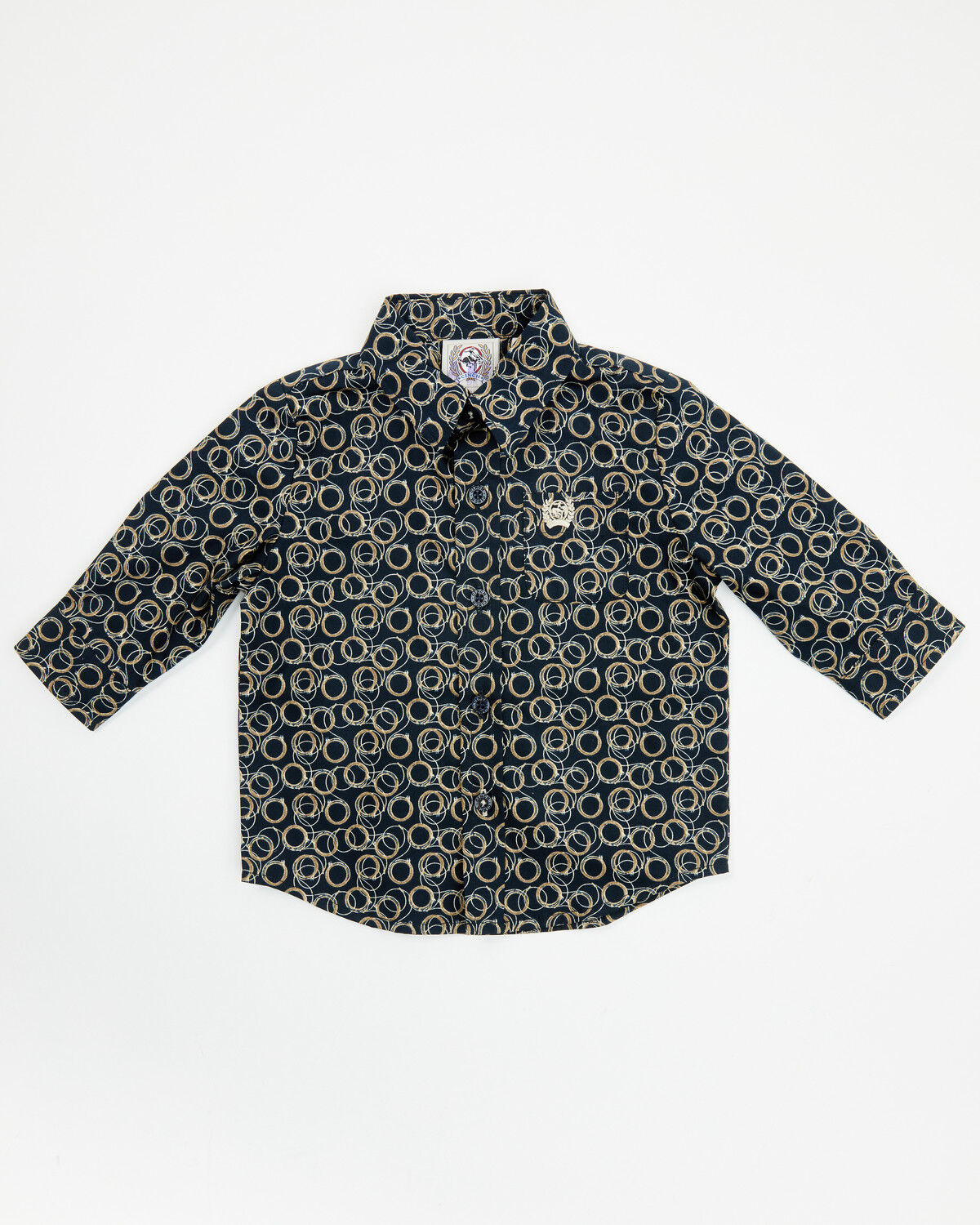 Cinch Infant Boys' Geo Print Long Sleeve Button-Down Western Shirt, Navy, hi-res